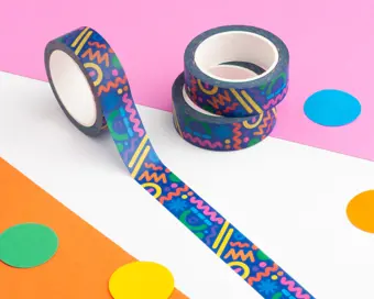 Rainbow Crazy Shapes Washi Tape