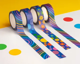 Rainbow Washi Tape Set of 4 Blue