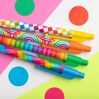 Colourful Patterned Pen Set of 4