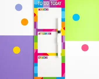 To Do Today Wipeable Memo Board with Magnetic Back