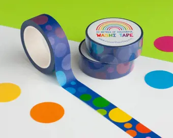Rainbow Spots Washi Tape Blue