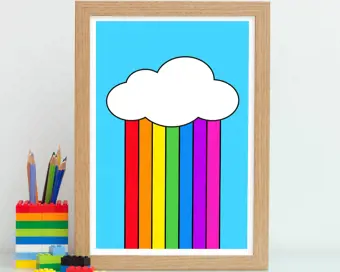 Cloud And Rainbow Print