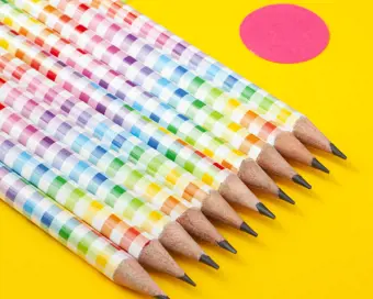 Rainbow Gingham Pencil