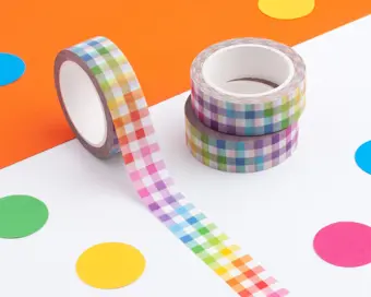 Rainbow Gingham Washi Tape