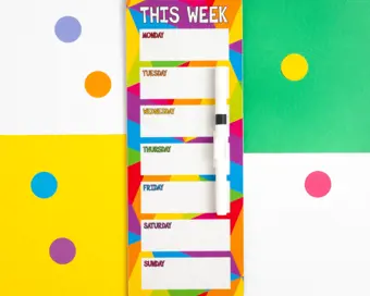 This Week Wipeable Memo Board with Magnetic Back