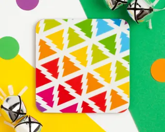 SALE Colourful Christmas Trees Coaster
