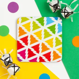 Colourful Christmas Trees Coaster CLEARANCE