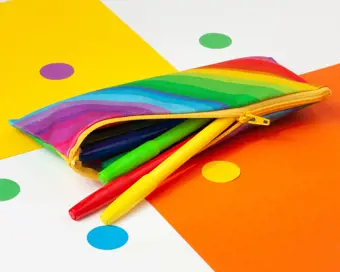 Rainbow Stripe Pencil Case / Pouch