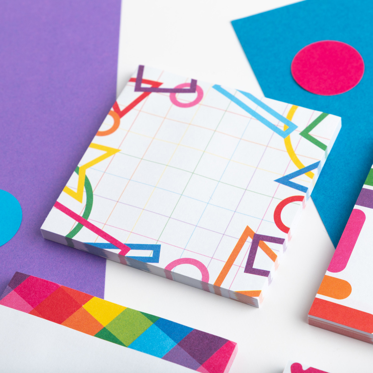 Geometric Shapes Sticky Notes Pad | Colour Their Day