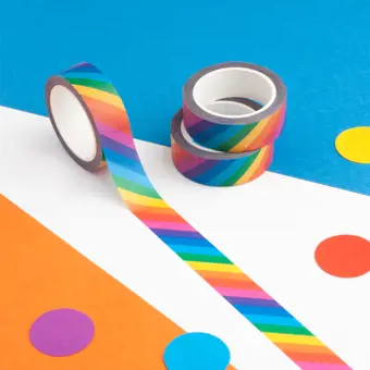 Diagonal Rainbow Stripe Washi Tape