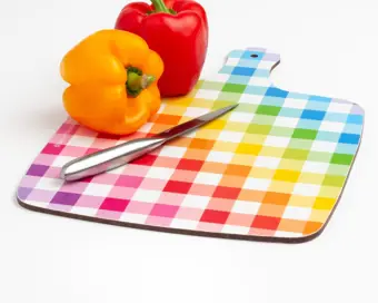 SALE Rainbow Gingham Large Chopping Board
