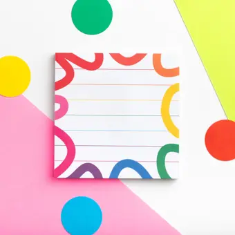 Colourful Squiggles Sticky Notes Pad