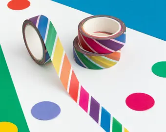 Recommended product: Rainbow White Striped Washi Tape