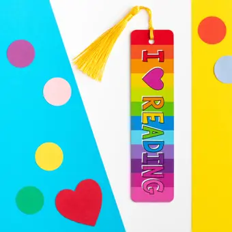 I Love Reading Double Sided Metal Bookmark