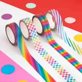 Bright Multi Colour Washi Tape Set of 4