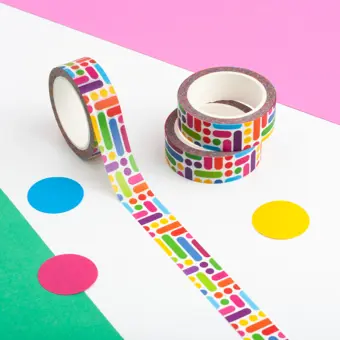 Rainbow Geometric Pattern Washi Tape CLEARANCE