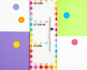 Gingham Wipeable Daily Planner with Magnetic Back