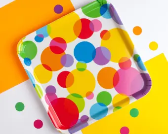 Spotty Rainbow Square Tray