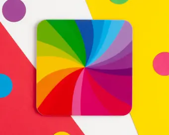 Colourful Rainbow Swirl Coaster