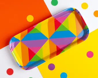 Rainbow Geometric Snack Tray