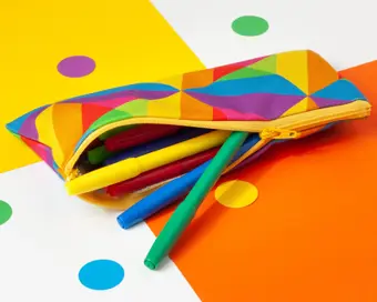 Colourful Geometric Pencil Case / Pouch