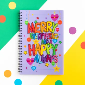 Merry Everything and a Happy Always A5 Spiral Bound Christmas Notebook