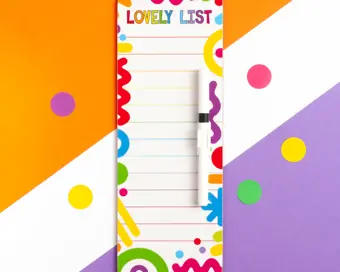 Lovely List Wipeable Memo Board with Magnetic Back