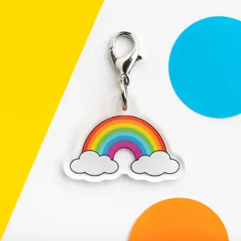 Colourful Rainbow Acrylic Charm Keyring