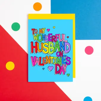 To My Wonderful Husband On Valentine's Day Card