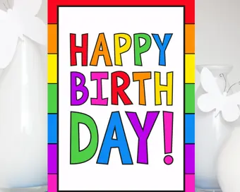 Rainbow Happy Birthday Card
