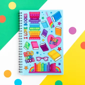 Book Lover A5 Spiral Bound Lined Notebook