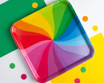 Rainbow Swirl Square Tray