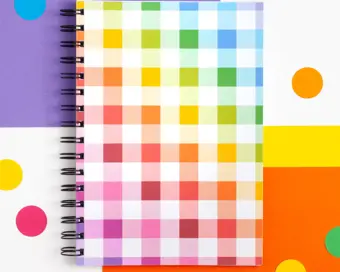 Rainbow Gingham Notebook
