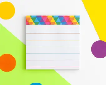Rainbow Triangles Sticky Notes Pad