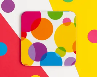 Colourful Rainbow Spots Coaster