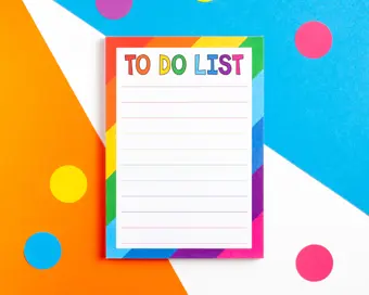 Rainbow Stripe A6 To Do List Pad