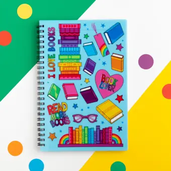 Book Lover A5 Spiral Bound Lined Notebook