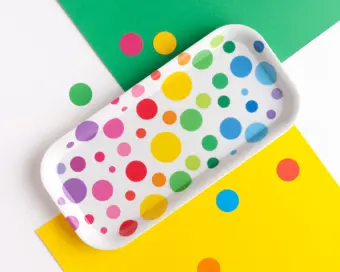 Spotty White Snack Tray