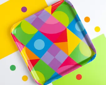 Colourful Shapes Square Tray