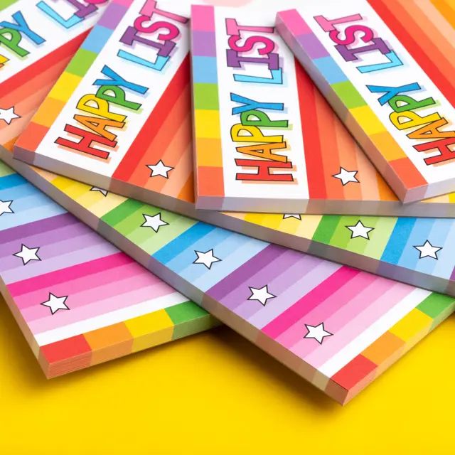 Rainbow Happy List Slim DL Notepad