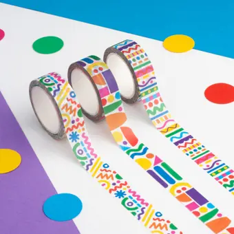 Colourful Patterned Washi Tape Set of 3