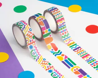 Colourful Patterned Washi Tape Set of 3