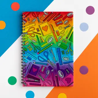 Product Image for: Rainbow Stationery A5 Spiral Bound Lined Notebook