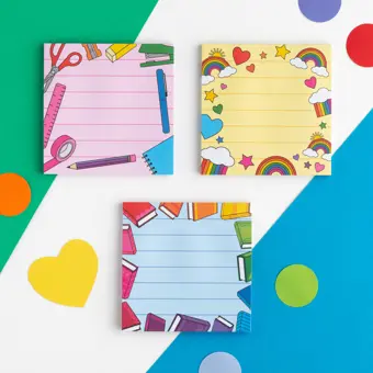 Bright Sticky Notes Pad Set of 3