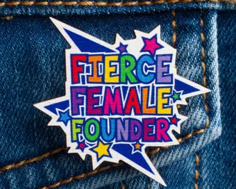 Fierce Female Founder Wooden Pin Badge