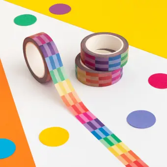 Pastel Rainbow Rectangles Washi Tape