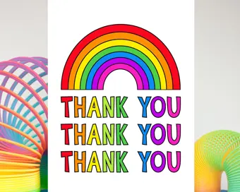 Rainbow Thank You Card