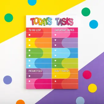 Today's Tasks Rainbow A5 Notepad