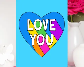 Rainbow Love You Card