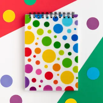 Product Image for: Colourful Spotty A6 Spiral Bound Lined Notebook